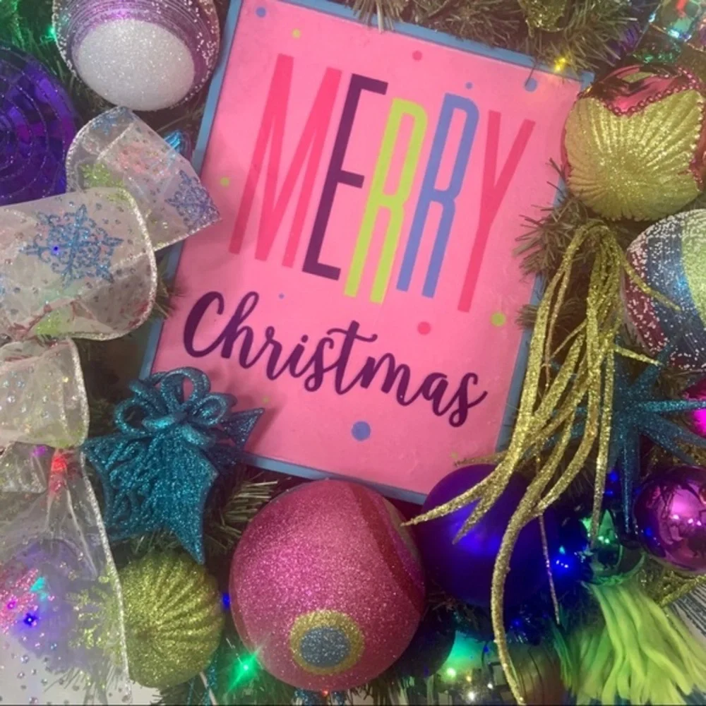 New Colorful Whimsical Unique Christmas Wreath